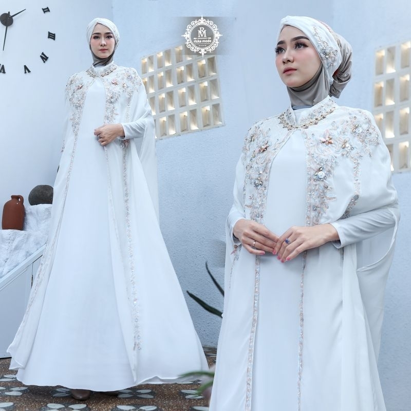Kaftan Zahra Free Gamis Manset dan Turban Original Butik