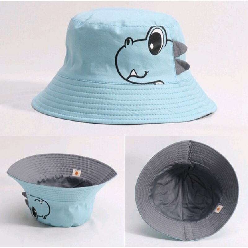 Topi Bucket hat anak dino kekinian (usia 1-8 tahun)