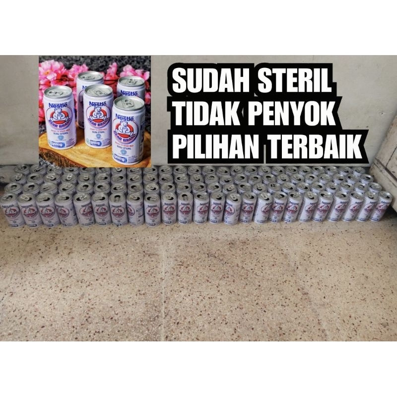 Paket murah 10pcs sudah steril dicuci bersih kaleng Bear Brand susu beruang bekas untuk bahan keraji