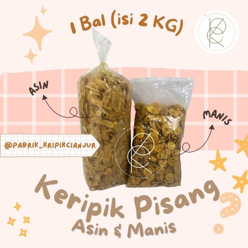 

GROSIR TERMURAH 1 Bal keripik pisang manis dan asin isi 2kg