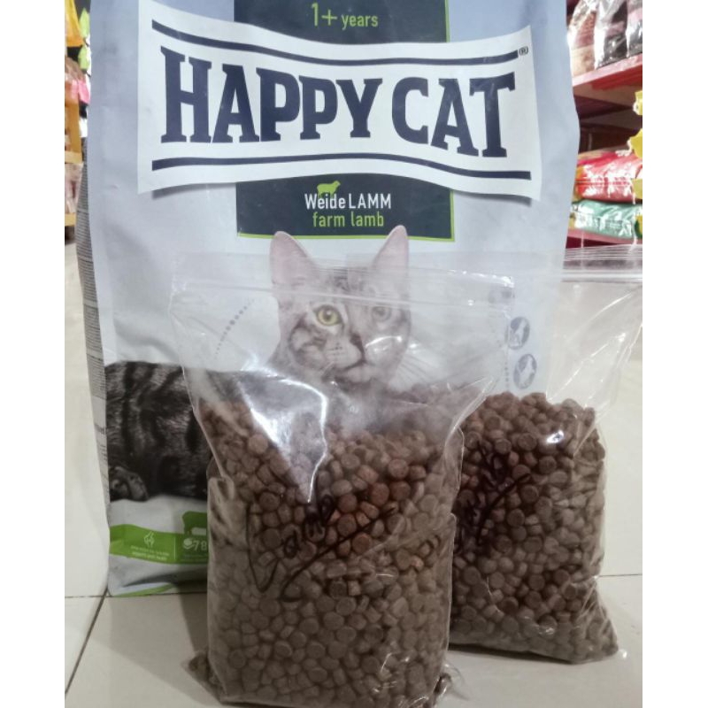 Makanan Kucing Happy Cat Adult Lamb 1kg repack | dry catfood or  kucing dewasa supreme lamb