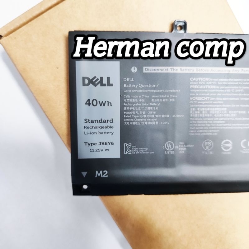 Original Baterai Laptop/NoteBook Dell Latitude 3410 5410 Series JK6Y6 40Wh