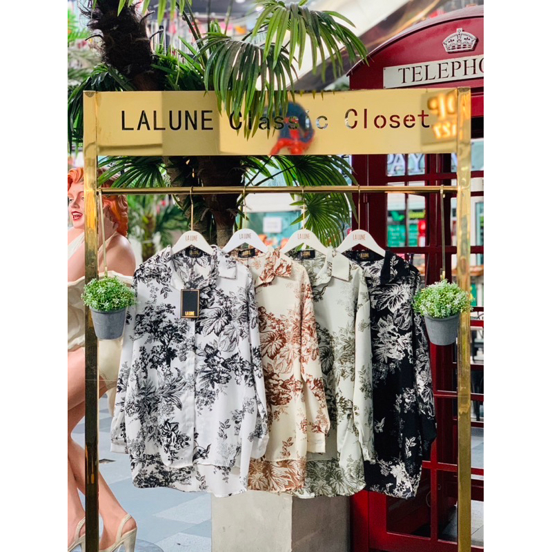 KEMEJA LALUNE FLOWER FLORAL 100% ORIGINAL IMPORT BANGKOK