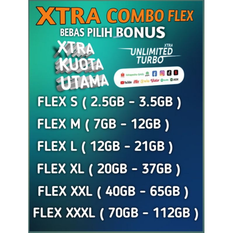 Tembak/Injeck Kuota XL Xtra Combo Flex + Unlimited