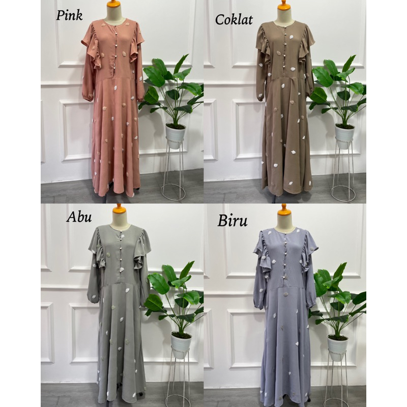 SALMA - GAMIS POM POM GAMIS MEWAH GAMIS LEBARAN GAMIS CRINKLE SUPER CANTIK