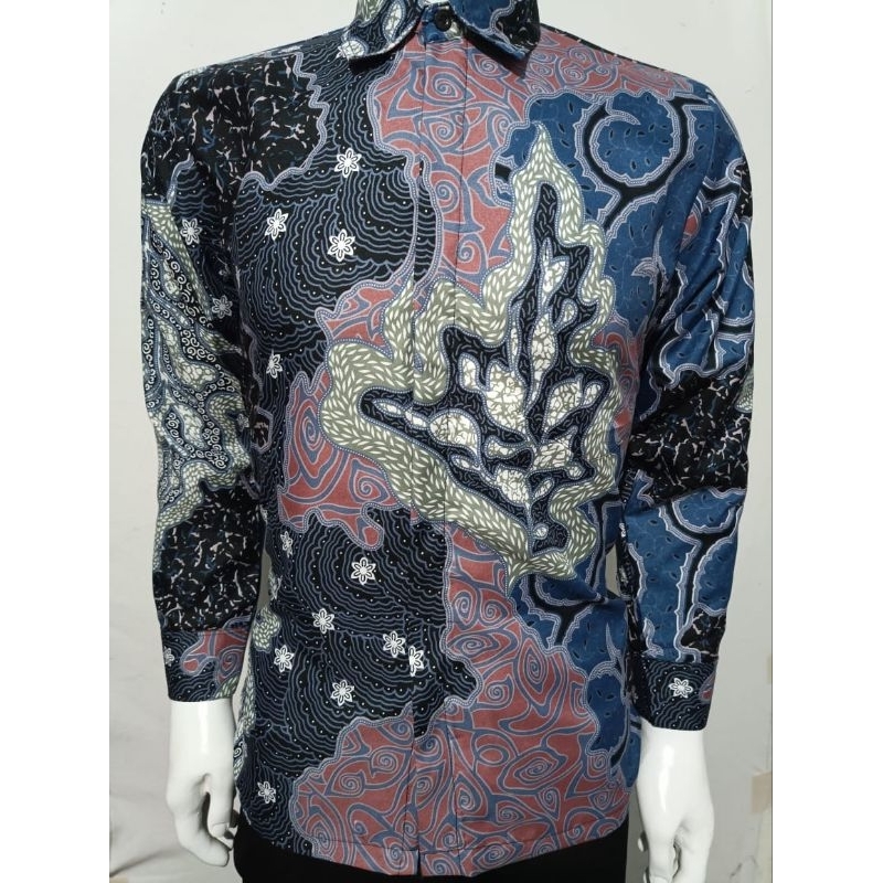 NEW ARRIVAL DISTRO KEMEJA  BATIK PRIA LENGAN PANJANG BORDIR SOGAN HRB026 AZRIELBATIK