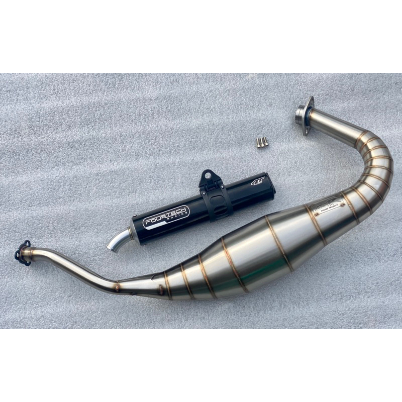 knalpot gjr medium cobra slenser fourtech racing black ninja ss