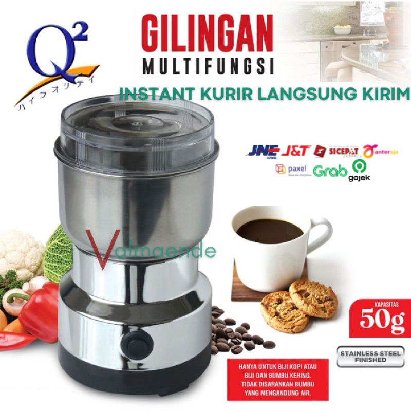 Penggiling Kopi Elektrik Blender Bumbu Dapur Serbaguna Q2 8050 Coffee Grinder Penghalus Bumbu