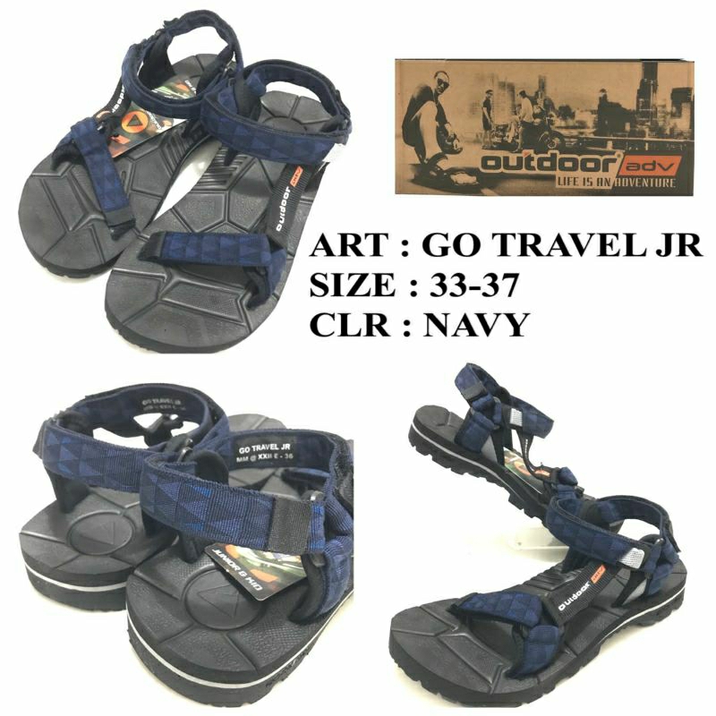 SANDAL SELOP GUNUNG ANAK BY OUTDOOR GO TRAVEL JR.WARNA NAVY. SIZE 33-37.