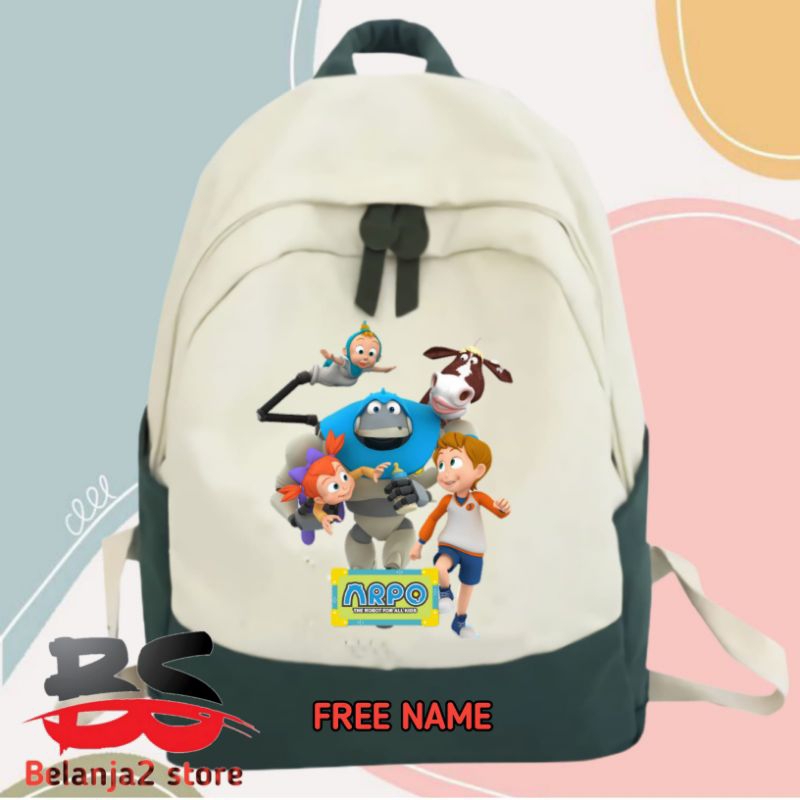 TAS RANSEL ANAK CUSTOM GAMBAR ROBOT ARPO TAS UNISEX FREE NAMA
