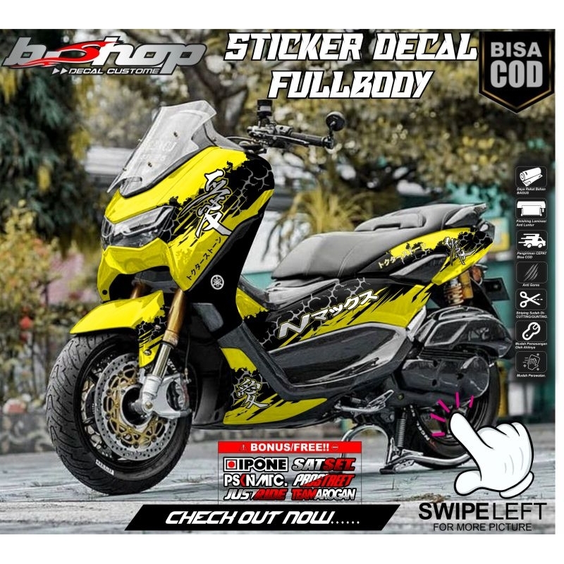 decal stiker nmax new motif tulisan jepang simple variasi stiker