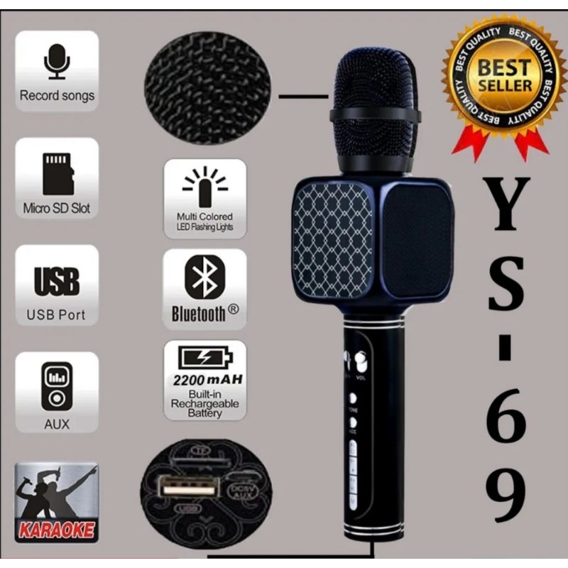 PROMO MIC BLUETOOTH SU YOSD YS-69 ORIGINAL/MICROPHONE WIRELESS KTV MAGIC KARAOKE/MIKROPON PORTABLE