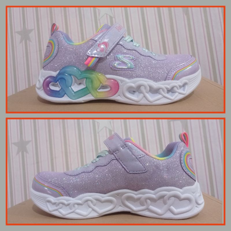 Sepatu anak perempuan Skechers Heart Lights Led original