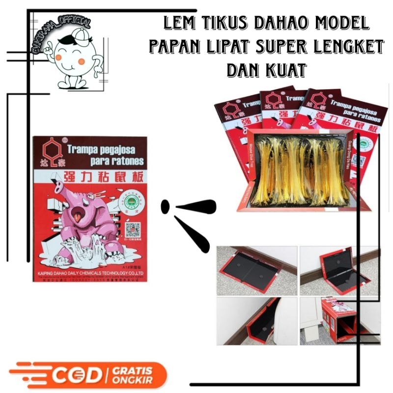 lem tikus super lengket dan kuat model papan lipat CAP GAJAH HITAM