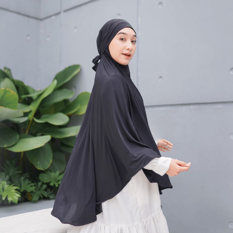 French Khimar Jumbo Jersey Jilbab Instan Cadar Tali