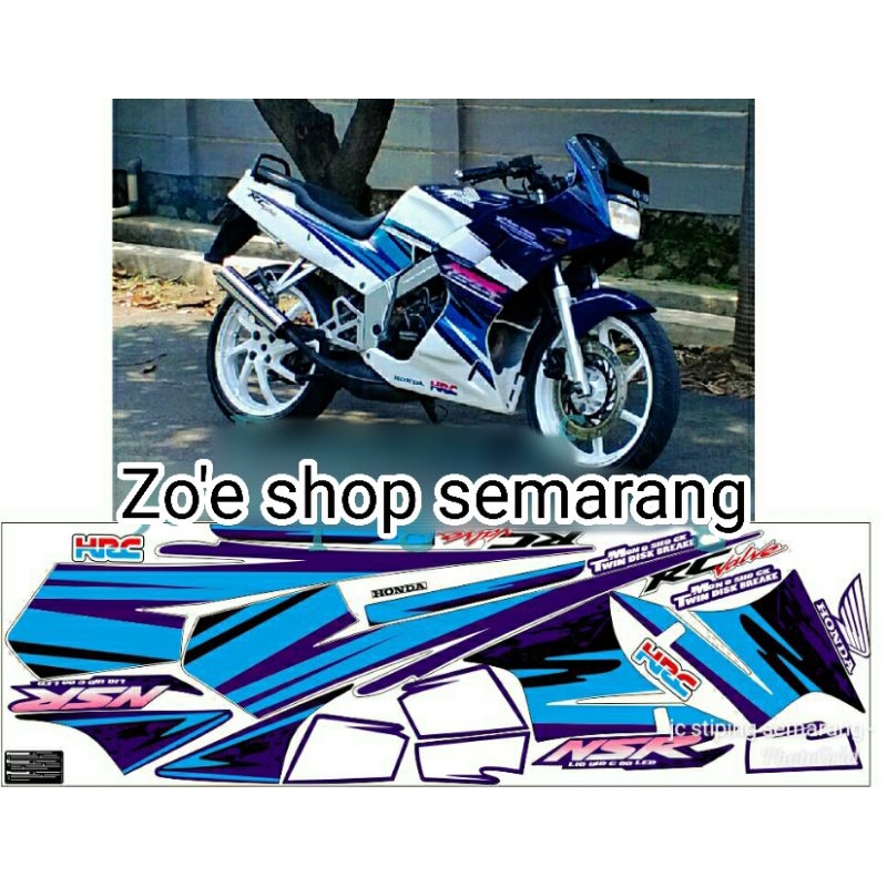 striping NSR r 150 1995 putih ungu
