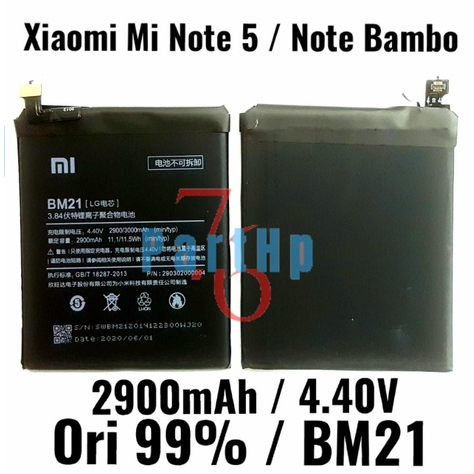 Baterai Ori 99% BM21 Xiaomi Mi Note 5 - Note Bambo - Batere Baterei