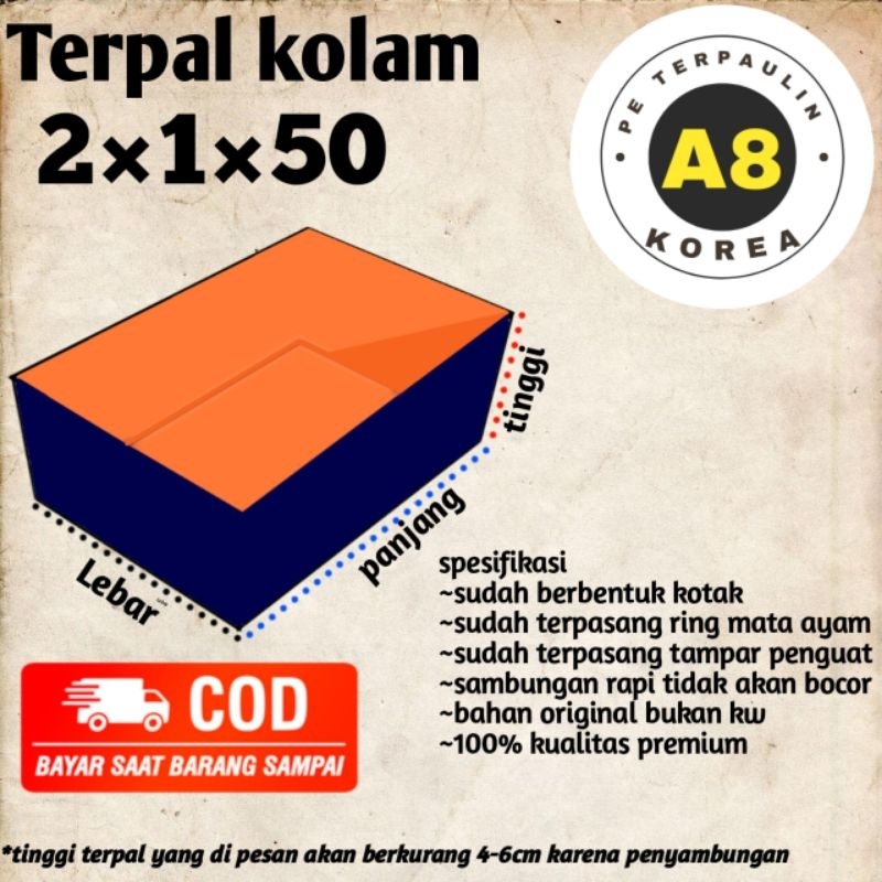 TERPAL KOLAM UKURAN 200×100×50