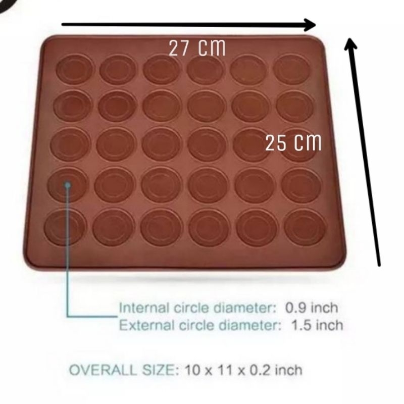 Macaroon baking mat alas kue kering cookies mat silicone