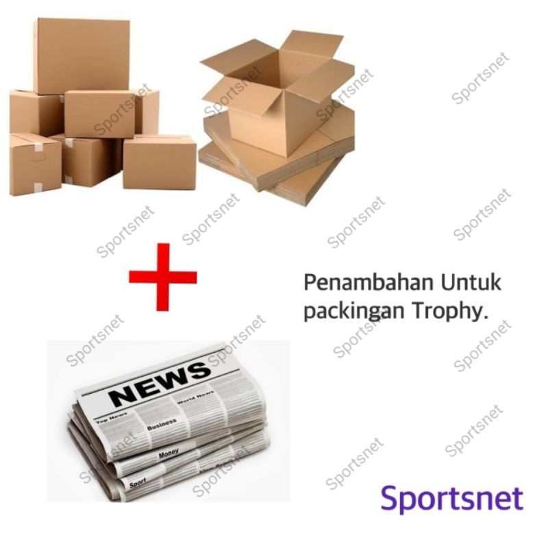 

Kardus / Kotak dan Koran Untuk penambahan packingan Trophy