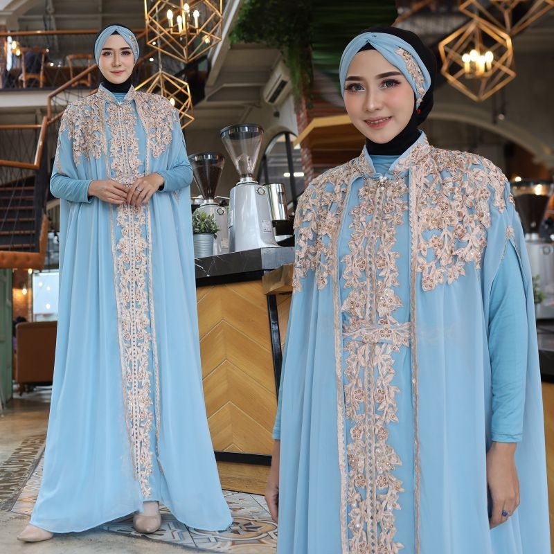 Kaftan Dewi Joda Bordir Payet Free Manset Gamis dan Ciput Original Butik