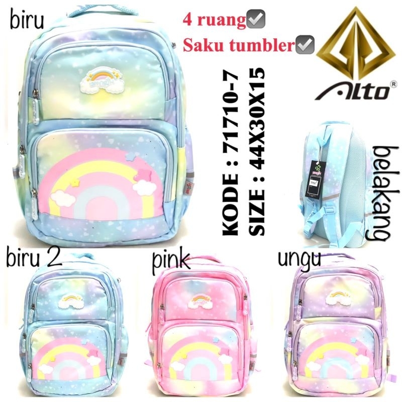 TAS RANSEL SEKOLAH CEWEK RAINBOW BACKPACK BY ALTO 71710-7.