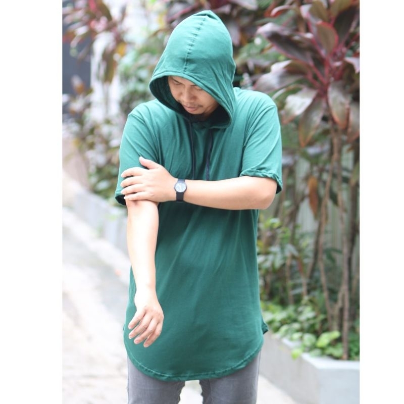 kaos Hoodie polos longline size S-5XL