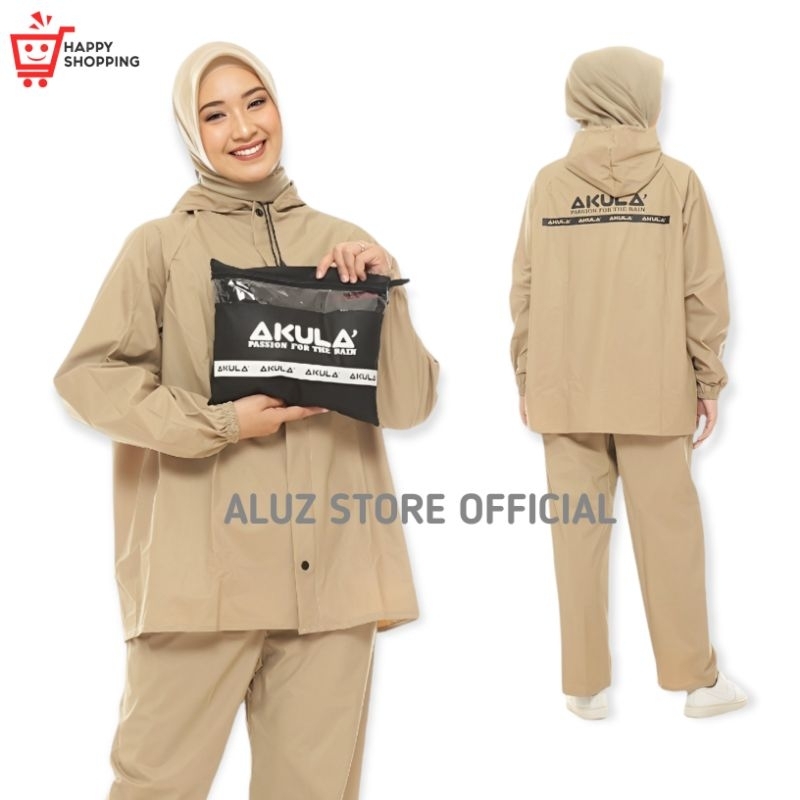 JAS HUJAN, RAINCOAT Pria Wanita ANTI REMBES By AKULA Best Quality Mocca