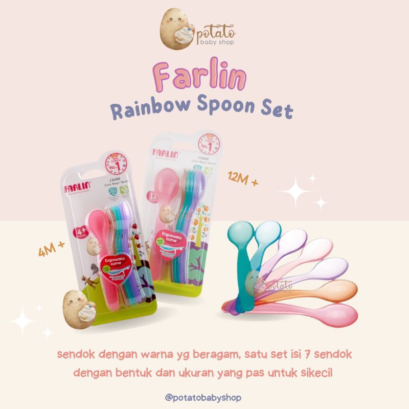 Farlin Rainbow Spoon Set Elder - Sendok Makan Anak