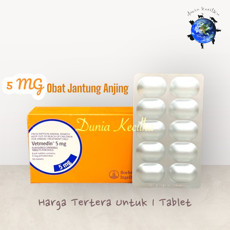 Vetmedin 5mg Obat Oral Khusus Penyakit Jantung / Cardiac Anjing (1 TABLET)