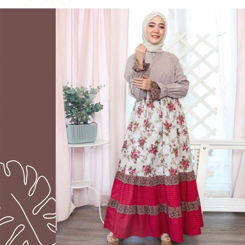 gamis alilac brown maroon gladioulus 02