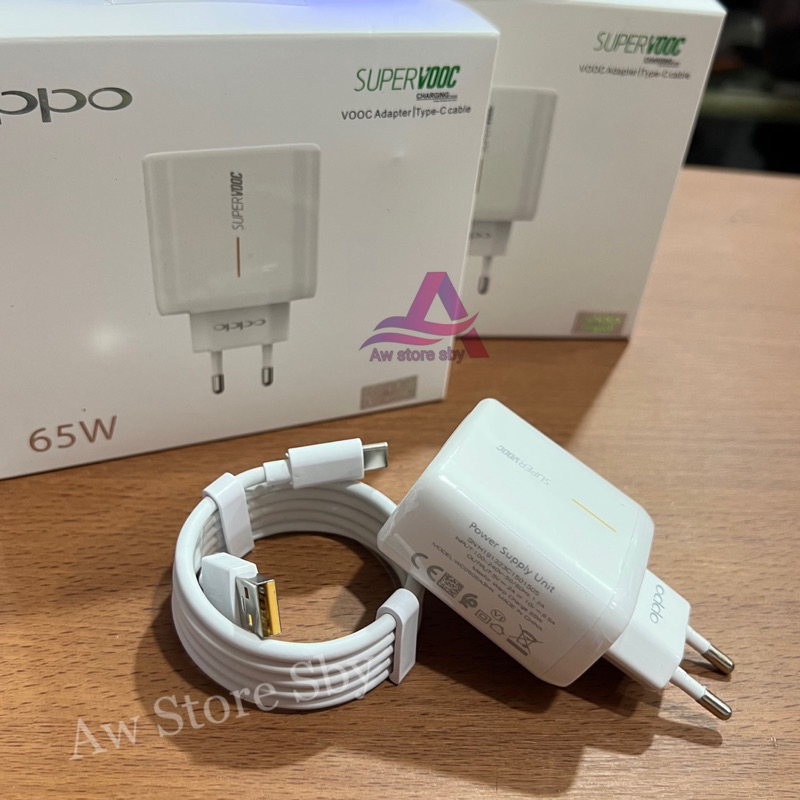 CHARGER OPPO TYPE C 65W SUPER VOOC FLASH CHARGING OPPO A76/A96/RENO 4/4F/RENO 5/5F/ 6/ 7/7Z/ RENO 8/8T/XT/X2/ C53 C55 Original Casan 65 WATT