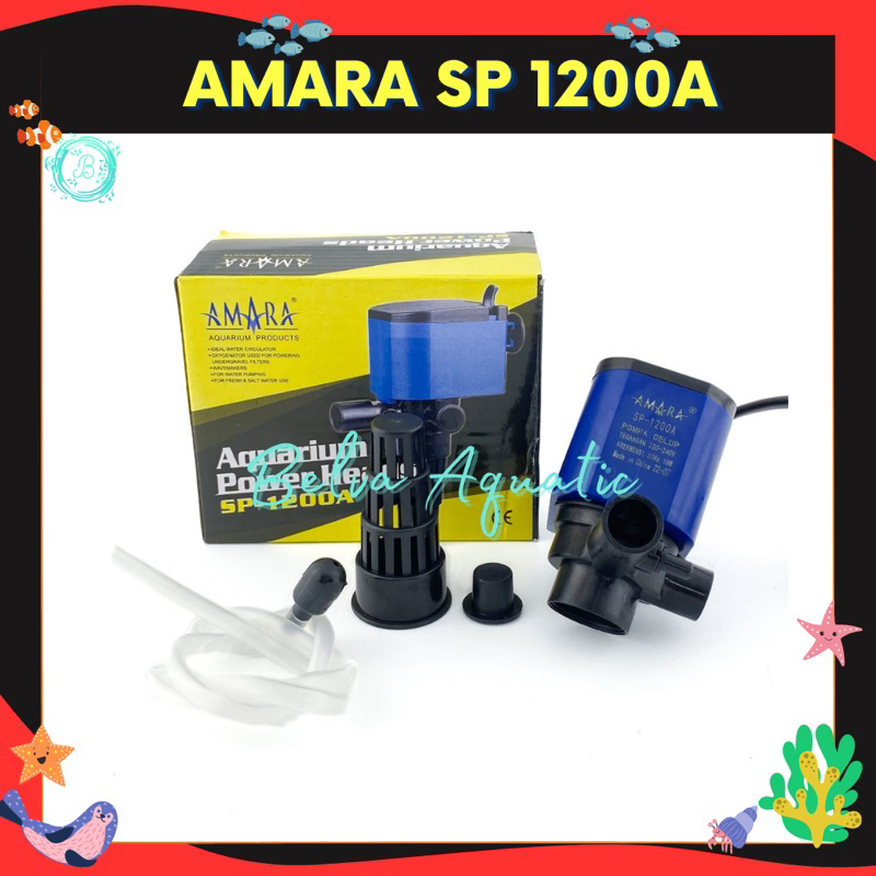 Amara SP1200A Powerhead Aquarium Pompa Aquarium Pompa Hidroponik Pompa Celup Aquarium Amara SP 1200A