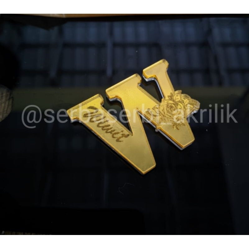 BROS AKRILIK GOLD CUSTOM NAMA/ PIN HIJAB JILBAB