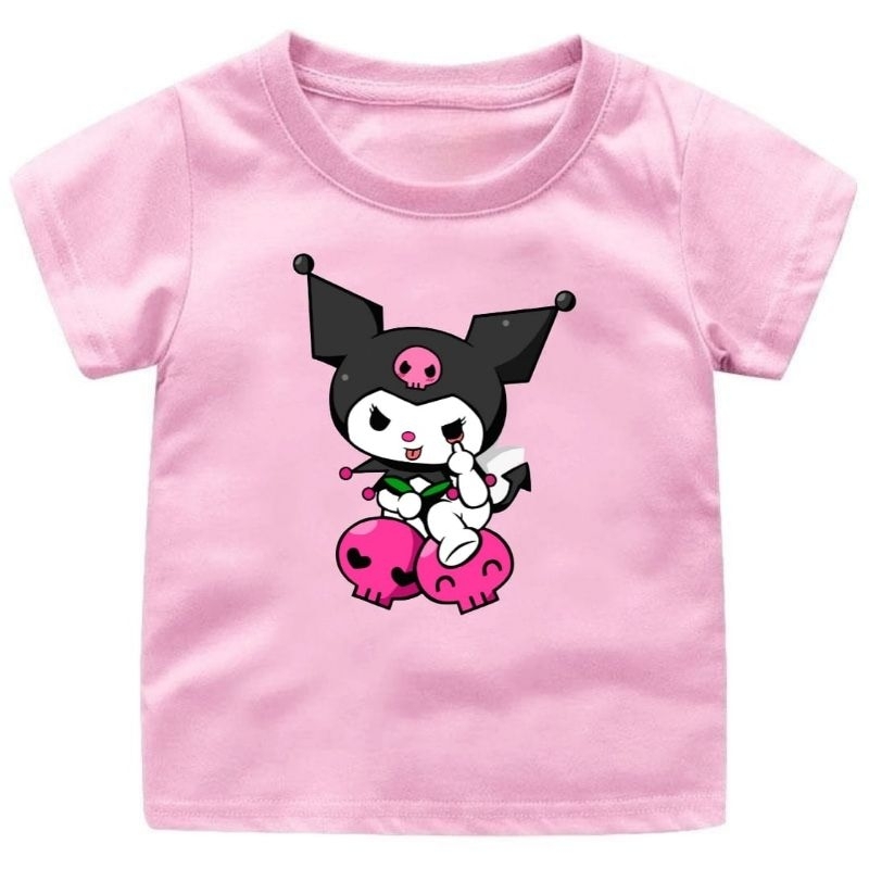 BAJU KAOS KUROMI LUCU ANAK CEWEK 1-12TAHUN UKURAN S.M.L.XL.XXL.3XL/ATASAN KAOS ANAK KEKINIAN MOTIF KUROMI