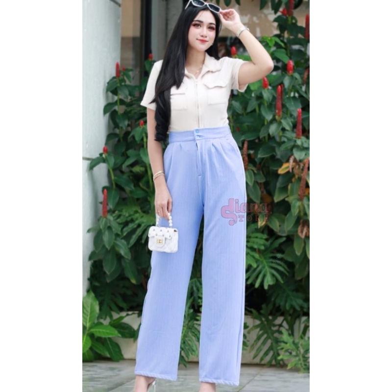 Jennie Knit Pant Celana Kulot Highwais resleting