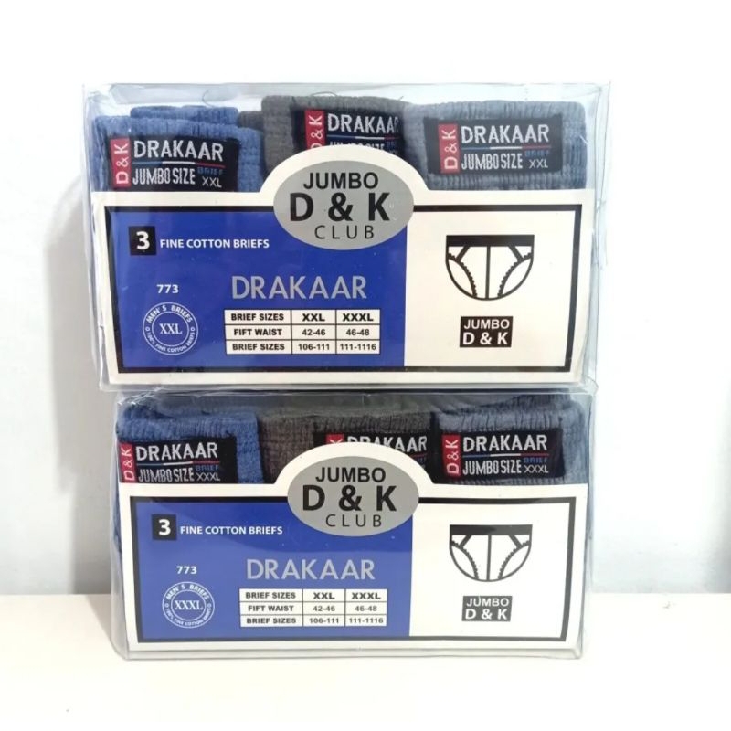 1 pak isi 3 pcs celana dalam jumbo drakaar / CD Pria jumbo