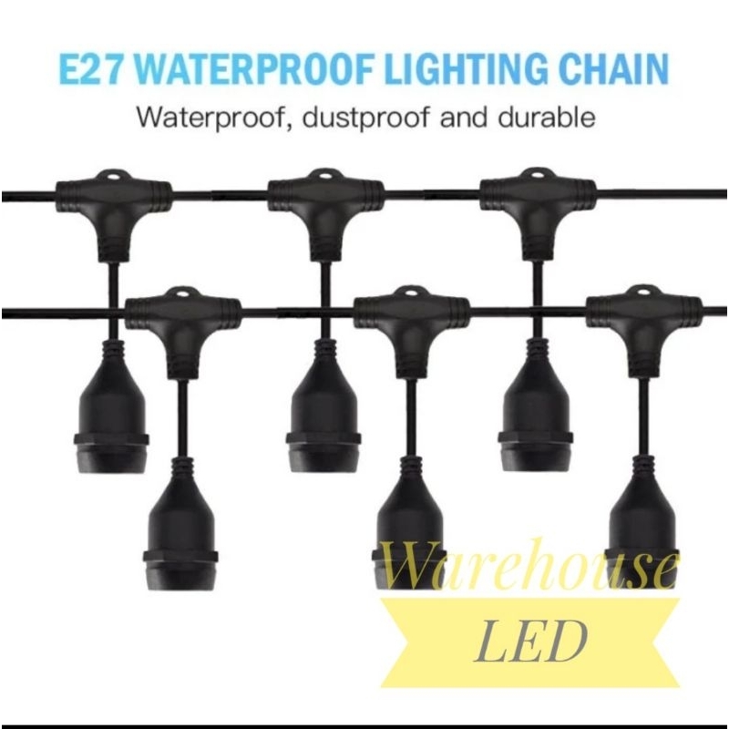 LAMPU FITTING LED SOLAR CARNAVAL 10 METER FITTING GANTUNG CAFE KAFE HIAS 10M ESTETIK OUTDOOR INDOOR