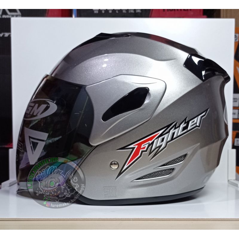 HELM GM FIGHTER SOLID DARK GREY METALIC