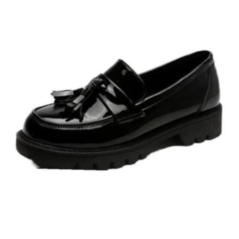 Sepatu Wanita Loafers Hitam Matte Glossy / Sepatu Kerja Docmart Jessy Premium LL212