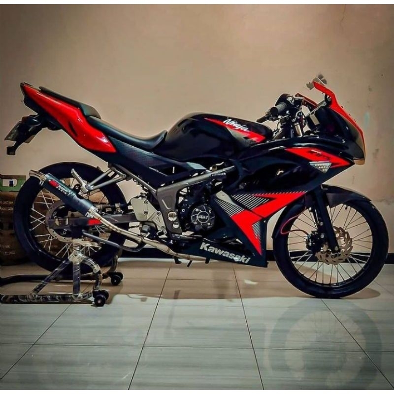 STRIPING STICKER ORI LIS STANDAR DECAL KAWASAKI NINJA RR NEW tahun 2014 merah hitam