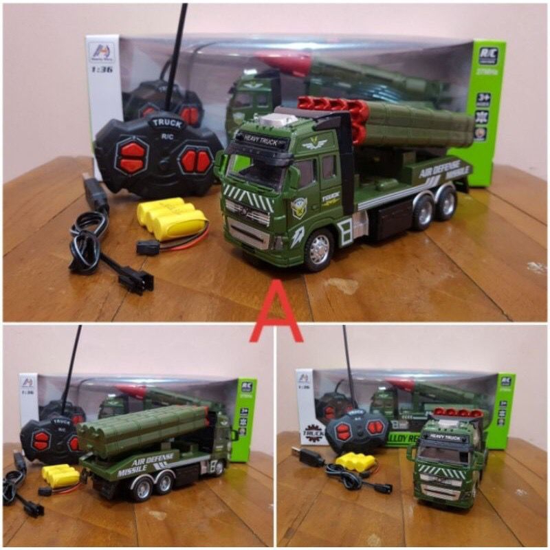 Mainan Remote Control Mobil Truk Militer RC Alloy militer 338-7