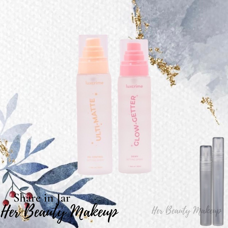 Share in Jar Luxcrime Ulti Matte Oil Control Glow Dewy Setting Spray