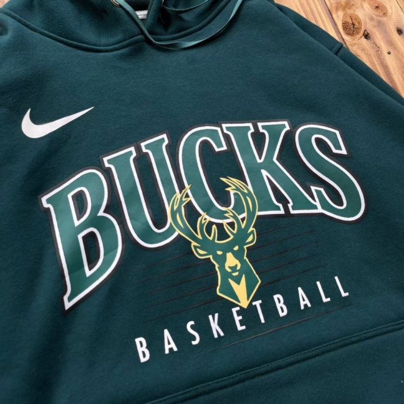 HOODIE JAKET NIKE x MITCHELL&amp;NESS BUCKS GREEN FULLTAG &amp; LABEL