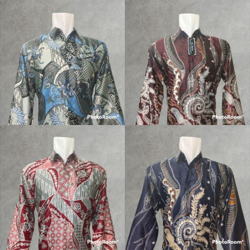 Batik Semi Sutra Lengan Panjang Lapisan Pria Trendi 2023