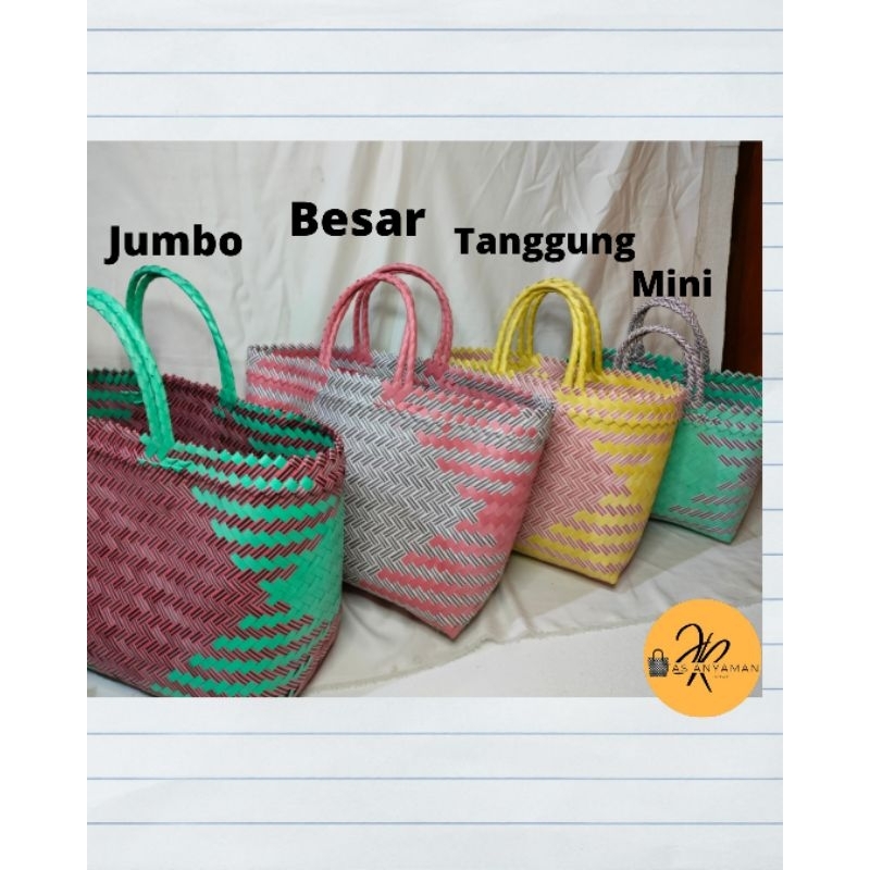 TASANYAMANJR.SHOP - Tas anyaman lurik JUMBO