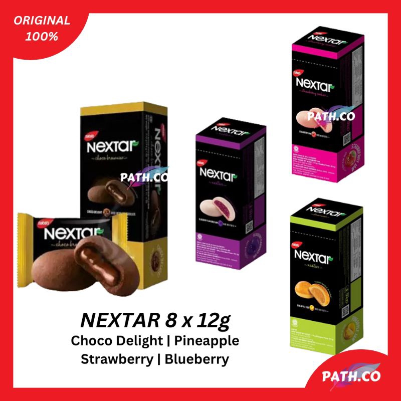 

Nextar Nabati Nastar Cookies Nanas Pineapple / Strawberry | Cokelat | Blueberry 8 pcs x 12g (96 Gram)