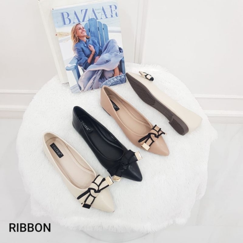 VALERIE sepatu flat shoes wanita import | slip on | loafers | RIBBON