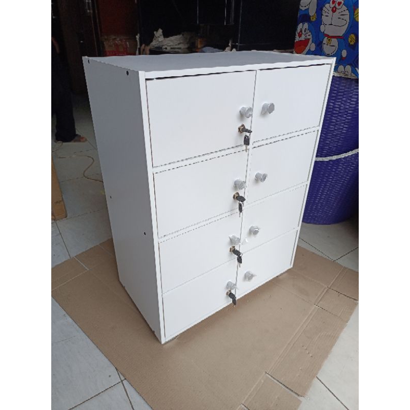 lemari serbaguna buku file baju sepatu pintu 8 kunci kaki 2pintu
