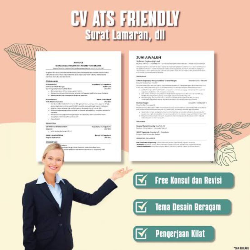 Jasa Pembuatan CV ATS Friendly, Jasa pembuatan CV, Jasa Desain CV